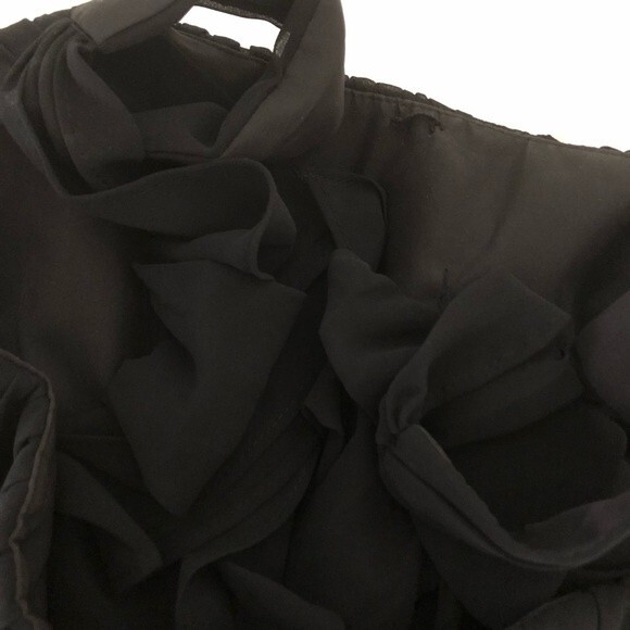 DAVIDS BRIDAL Chiffon Halter Dress Black Yellow All Occasion Sleeveless Size 2 - Picture 3 of 10